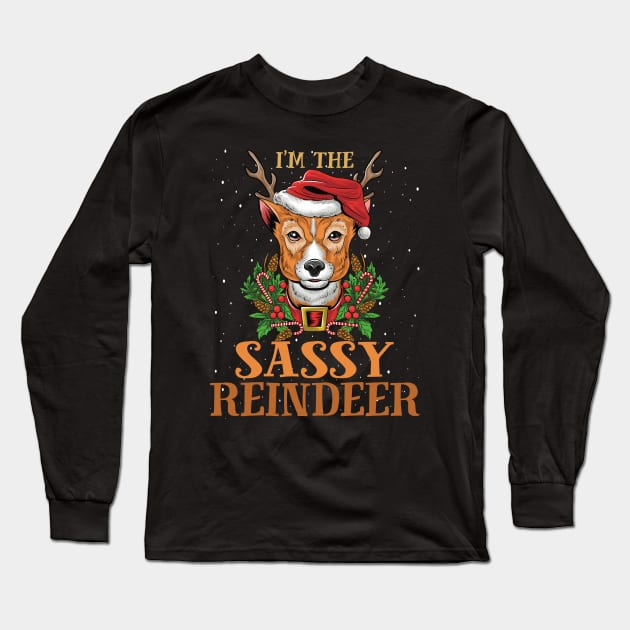 Im The Sassy Reindeer Christmas Funny Pajamas Funny Christmas Gift Long Sleeve T-Shirt by intelus